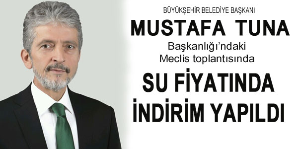 Büyükşehir Belediyesi Su Fiyatında İndirim Yaptı