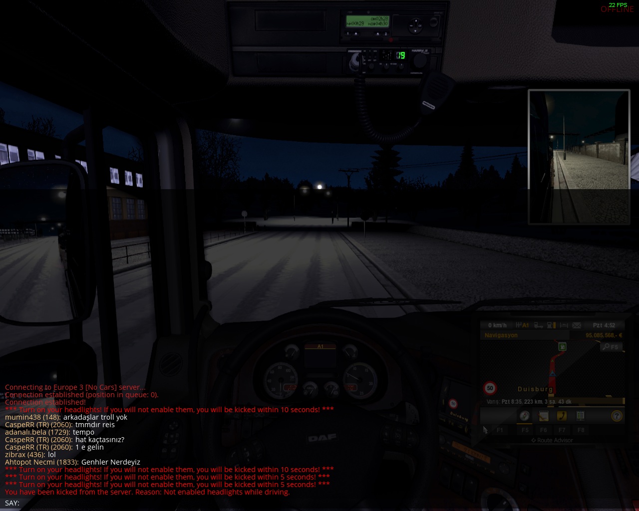 Ets 2 10 saniye sonra oyundan atma sorunu World Of Trucks Multiplayer