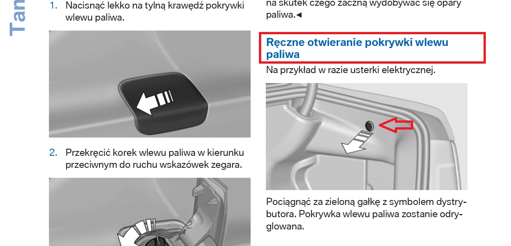 BMWklub.pl • Zobacz temat Awaryjne otwieranie wlewu paliwa