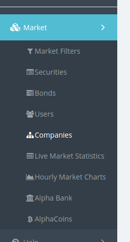 Companies page in the sidebar