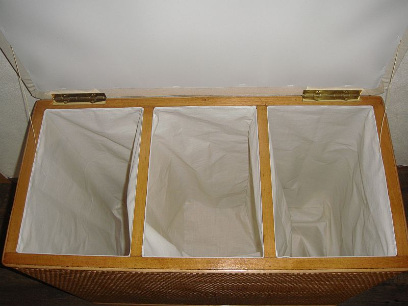 Wäschesortierer Wäschesammler Wäschekorb 3er aus Rattan "honig" made in