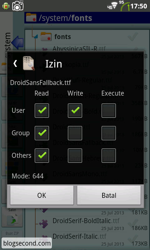 Font permissions