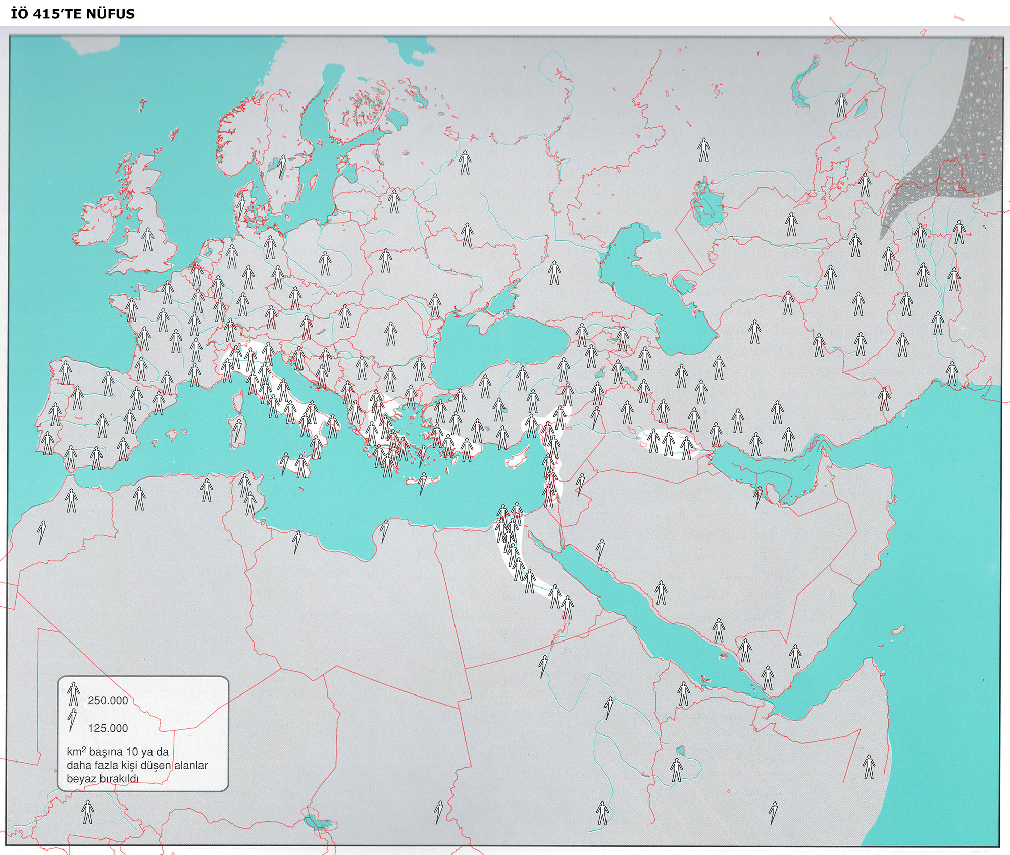 Population of regions in 300 BCE